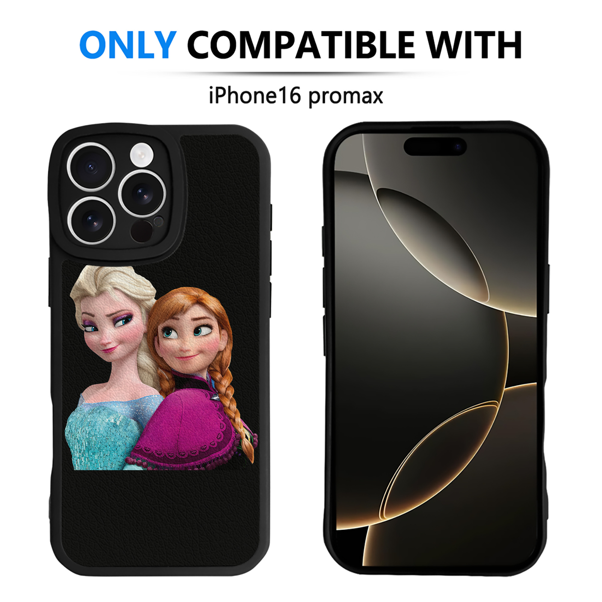 （画像用） アナと雪の女王 アンナ エルサ Frozen Anna Elsa 【iPhone 16シリーズ対応】シリコンスマホケース（レザー調） 材質：シリコン